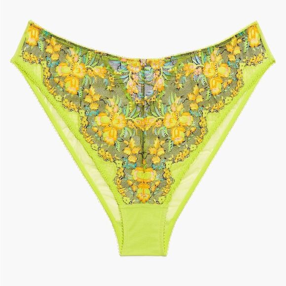 NWT- SAVAGE X FENTY -SWEETHEART LACE HIGH-LEG BIKINI-WILD BUNCH LACE -Size Small - Picture 1 of 8